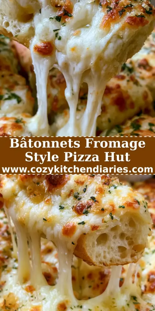 Gros plan sur un bâtonnet de fromage doré soulevé d'une plaque, créant de longs fils de mozzarella fondante. (bâtonnets de fromage)